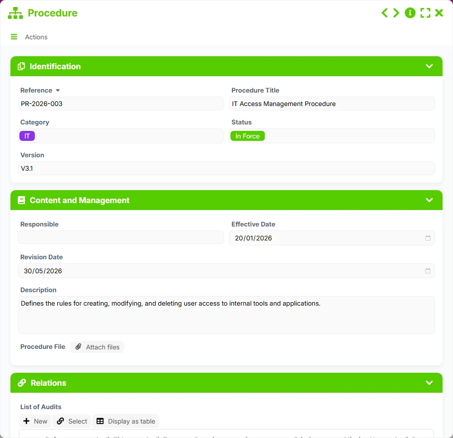 Audit Tracking - form 6