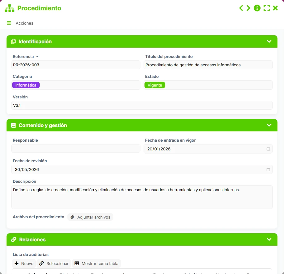 Seguimiento de auditorías - formulario 6