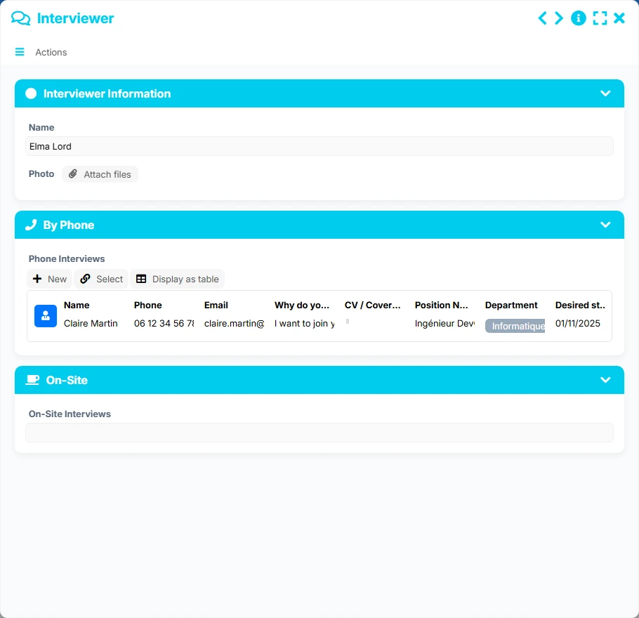 Application tracking - form preview