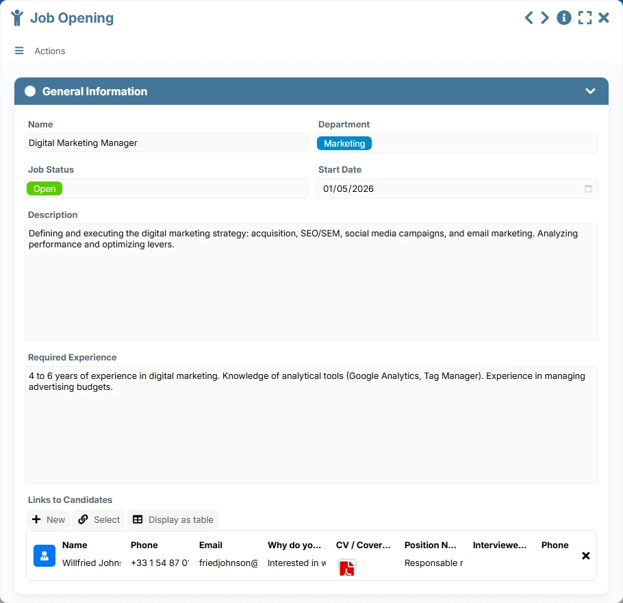 Application tracking - form 3