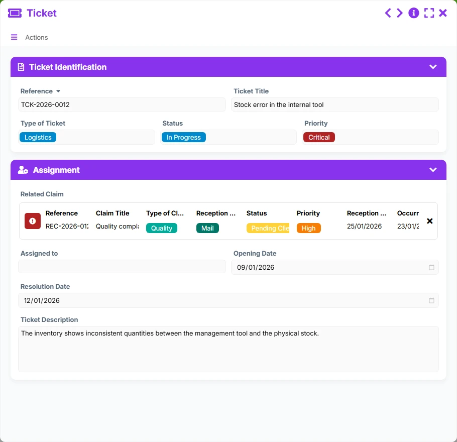 Claims Tracking - form 8