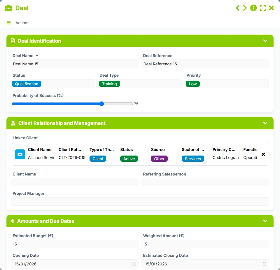 Customer Tracking - form preview