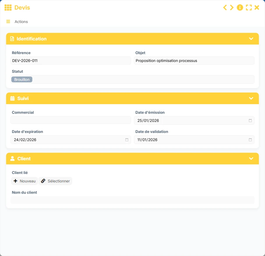 Suivi des clients - formulaire 3