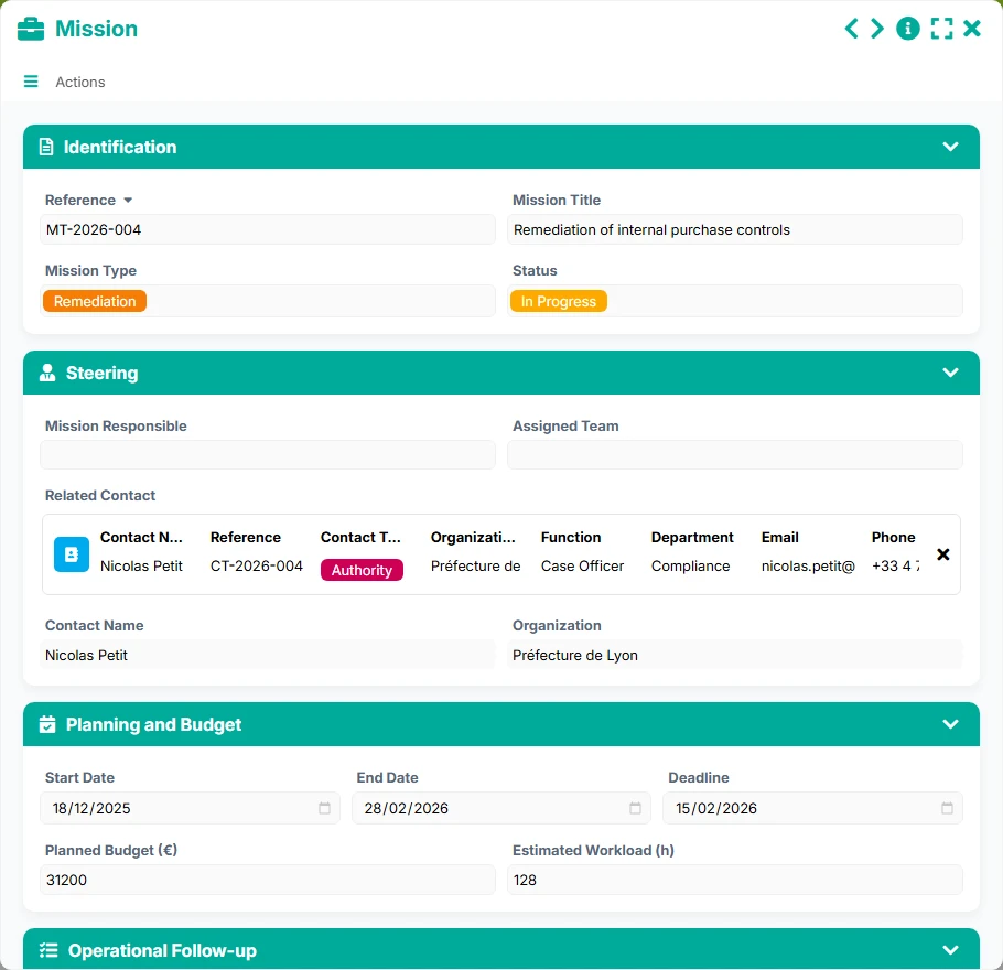 Compliance Tracking - form 6