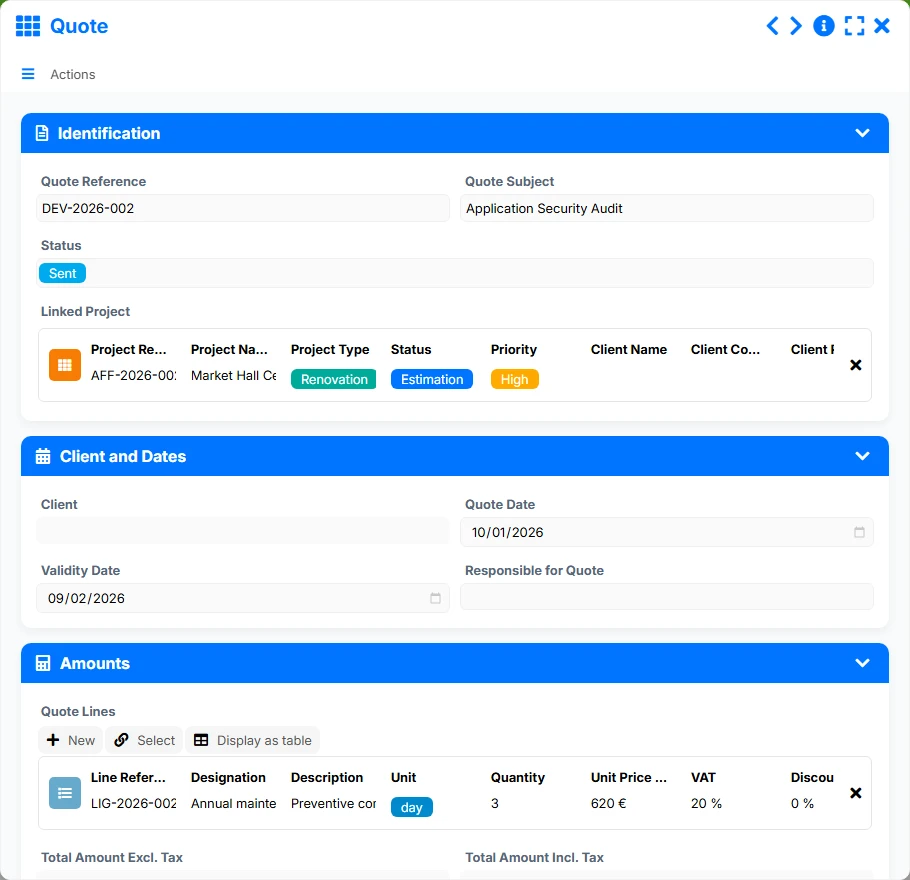 Construction tracking - form 7