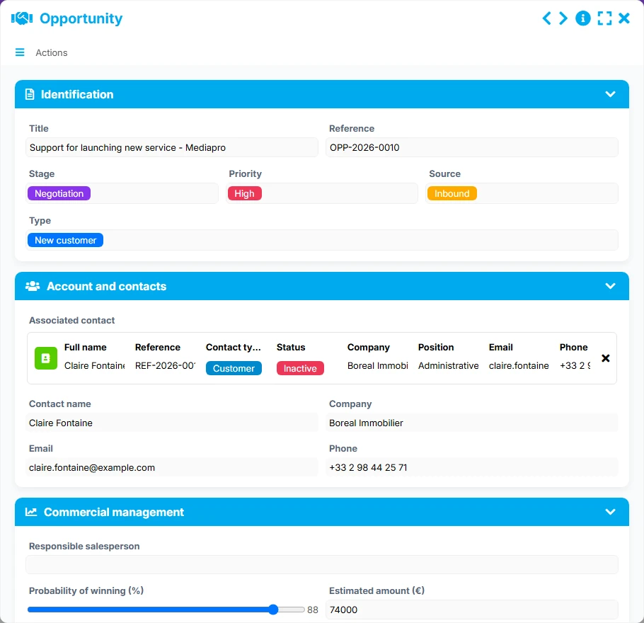 CRM - form preview