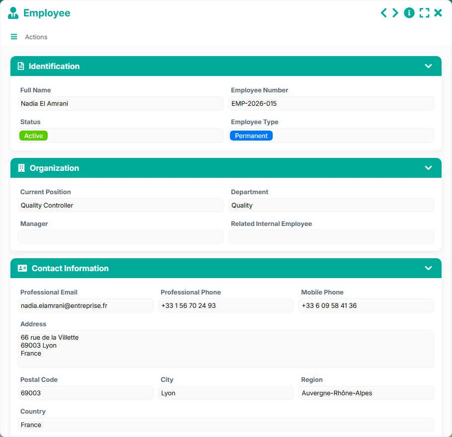 CV Database - form 2