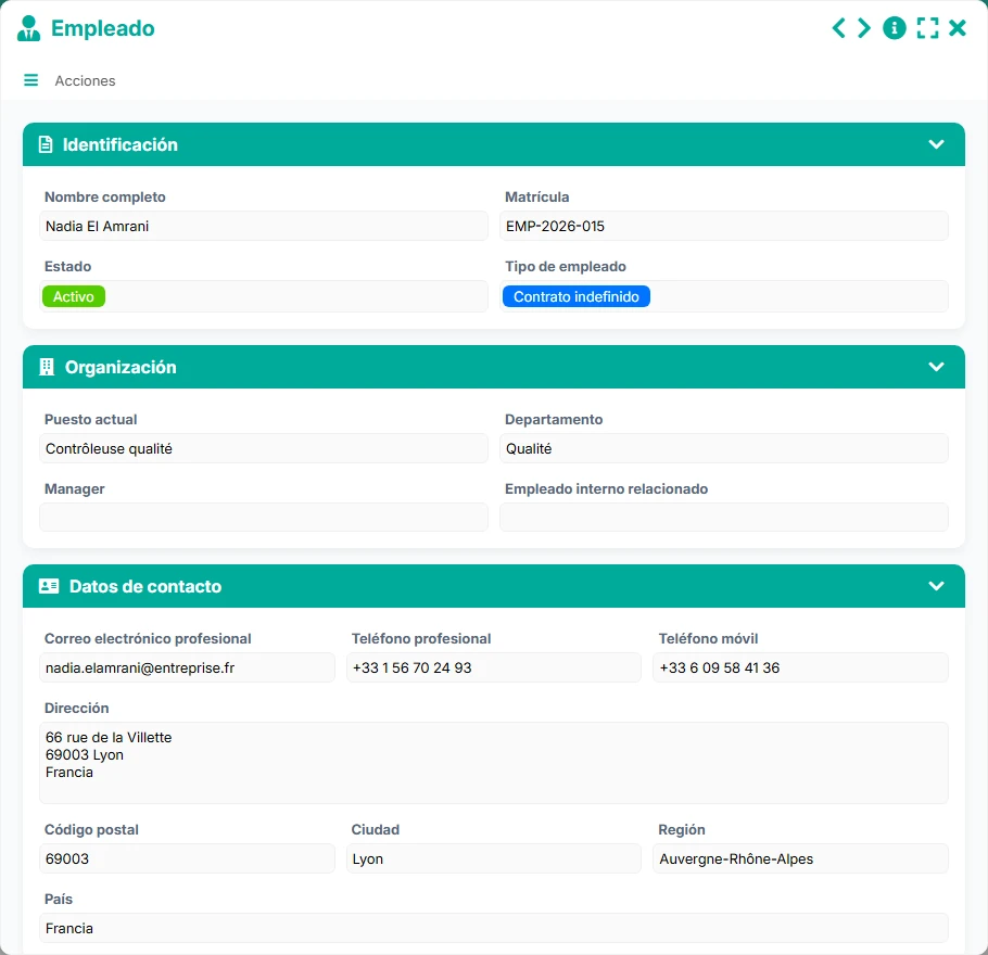 Base de CV - vista previa del formulario