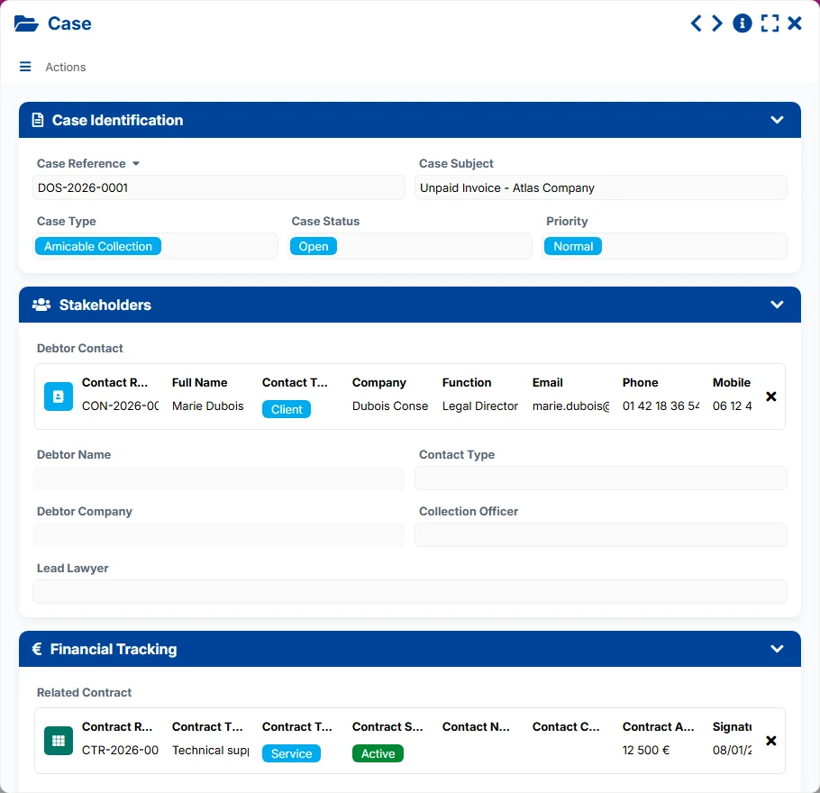 Collection Tracking - form preview
