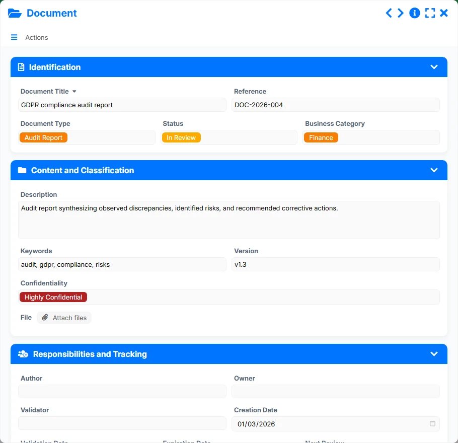 Document Management - form 3