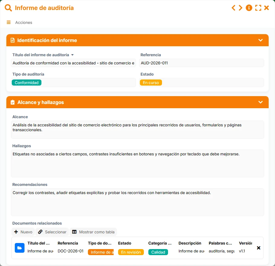 Gestión de documentos - formulario 6