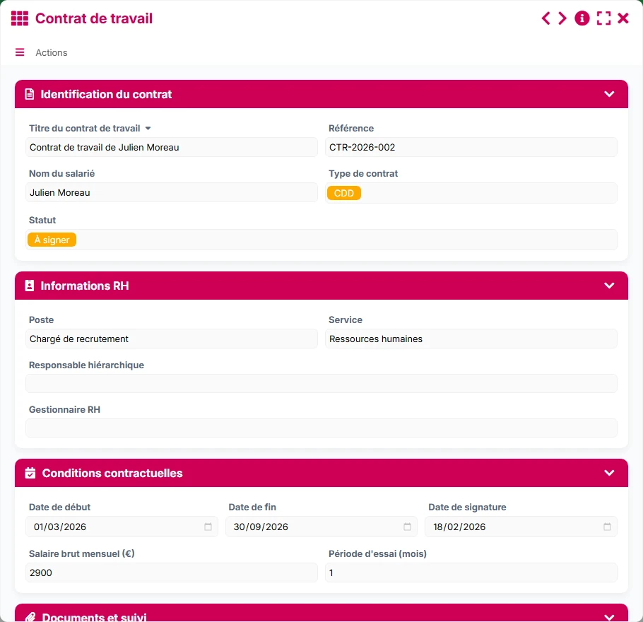 Gestion des documents - formulaire 3