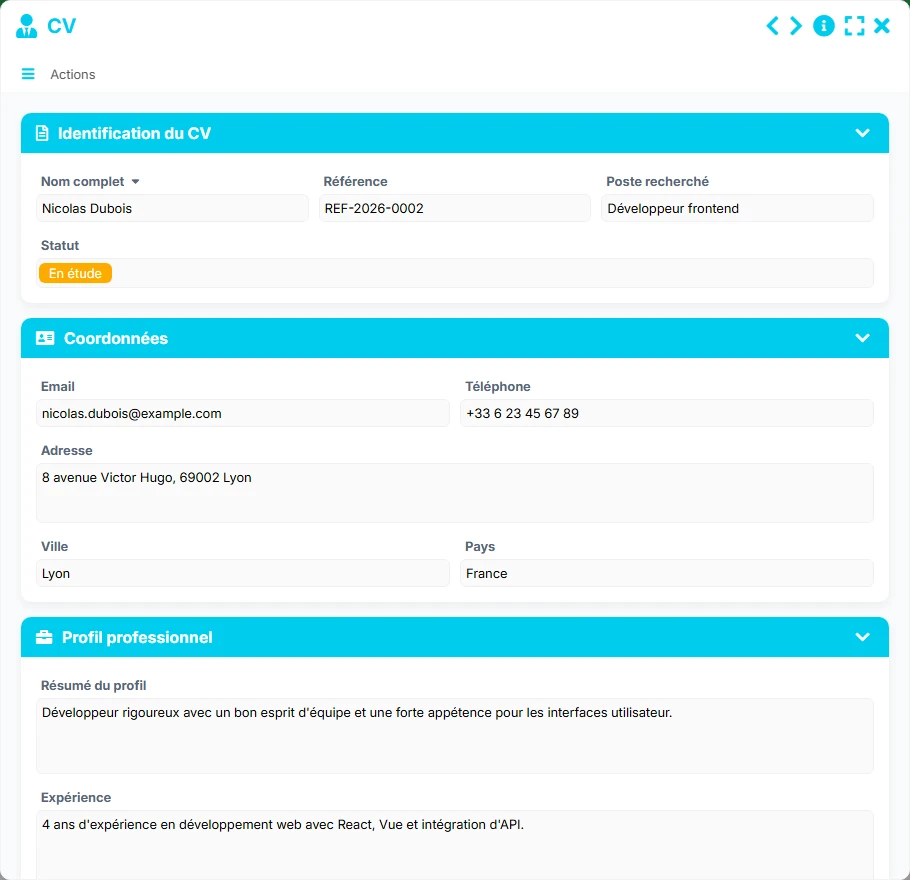 Gestion des documents - formulaire 4