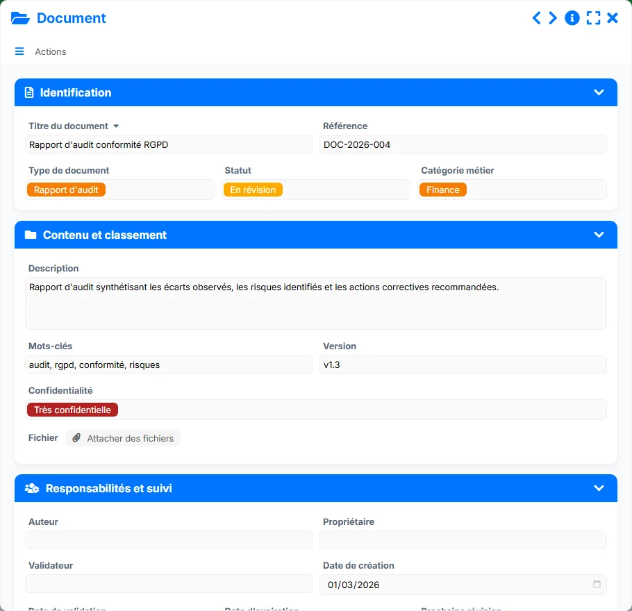 Gestion des documents - formulaire 5