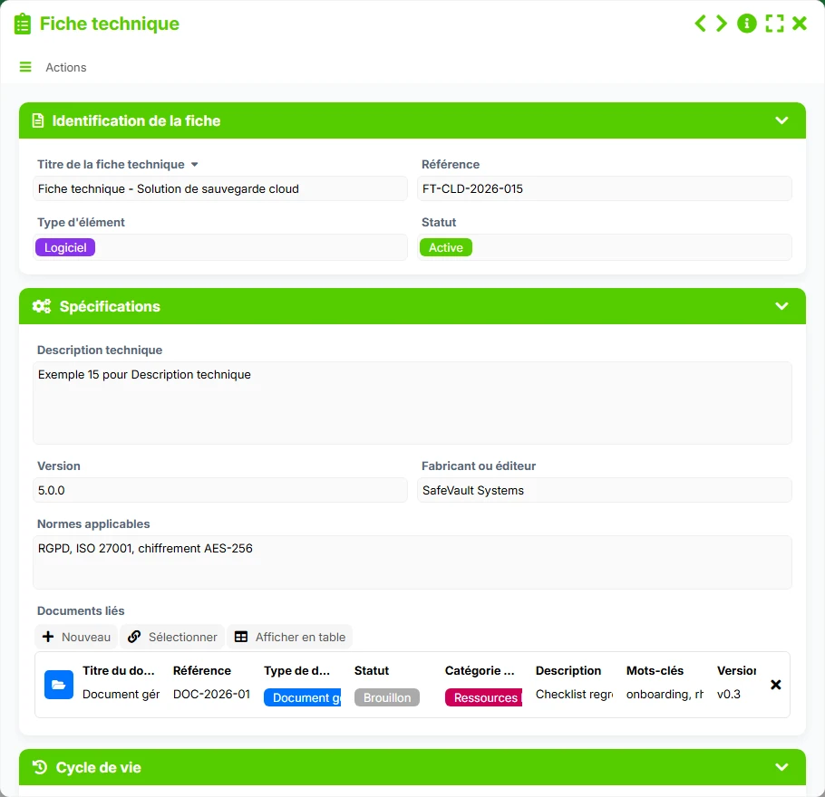 Gestion des documents - formulaire 6