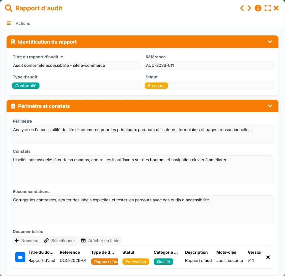 Gestion des documents - formulaire 8