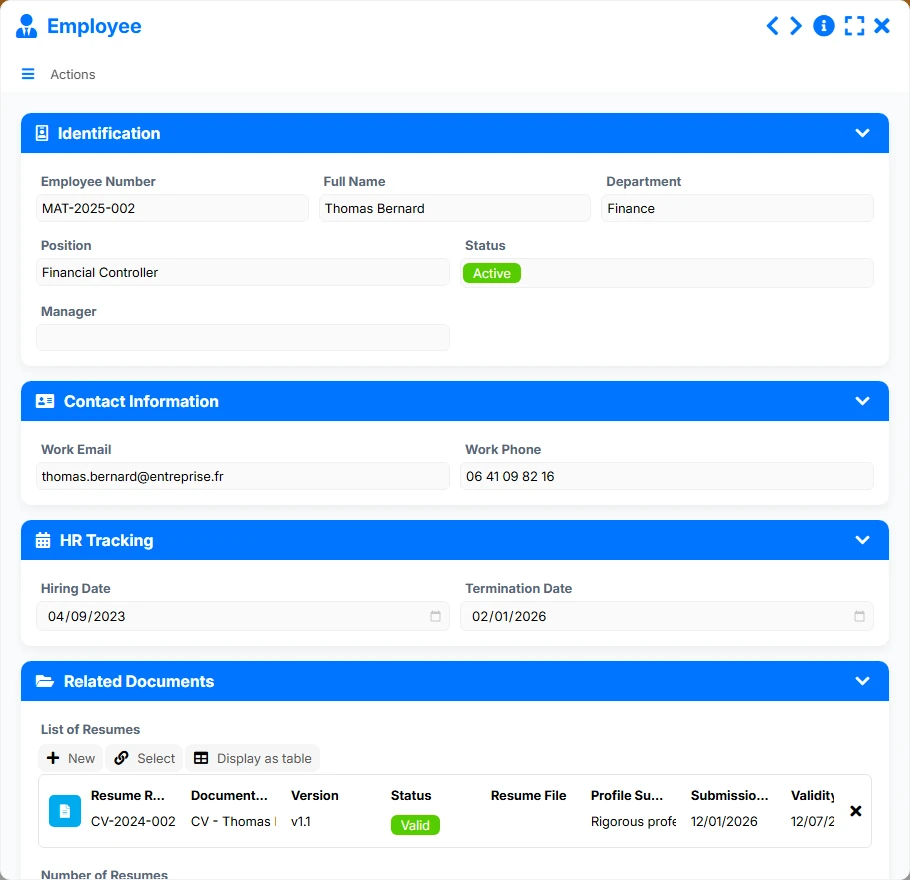 Employee Documents - form preview