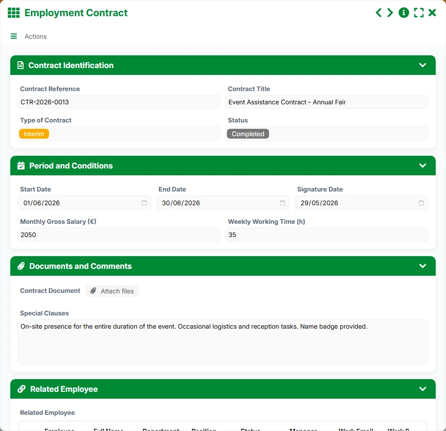 Employee Documents - form preview