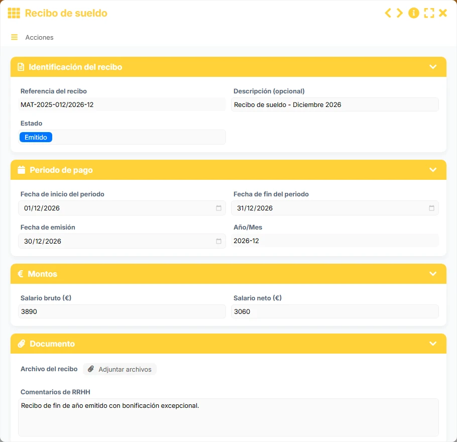 Documentos de los empleados - formulario 4