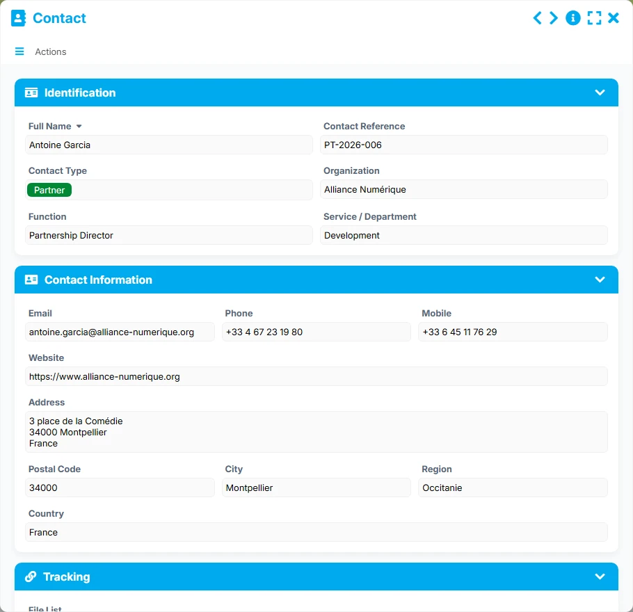 File tracking - form 1