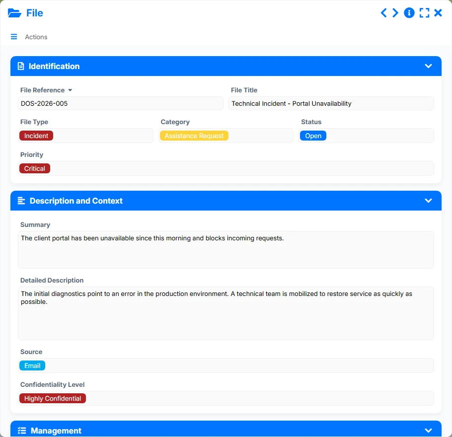 File tracking - form 2