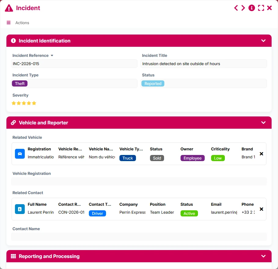 Fleet Management - form 3