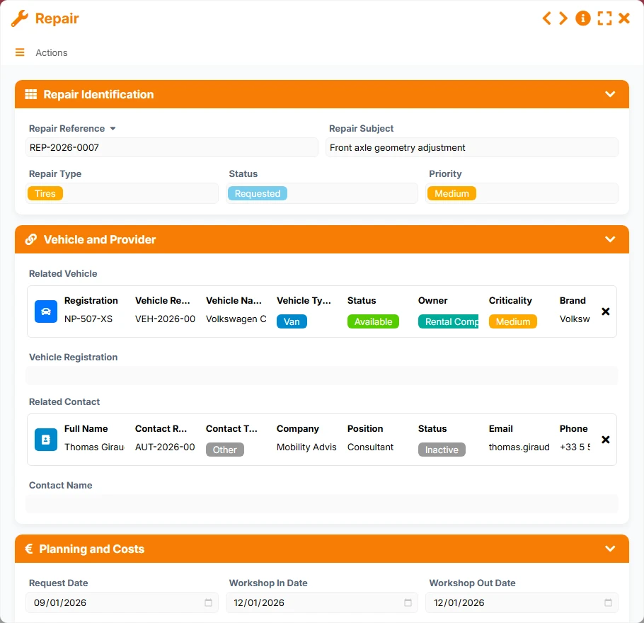 Fleet Management - form 6