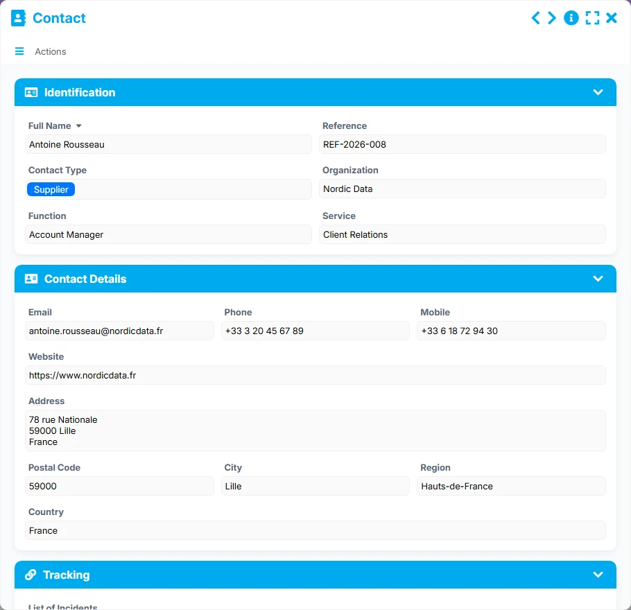 Incident tracking - form preview