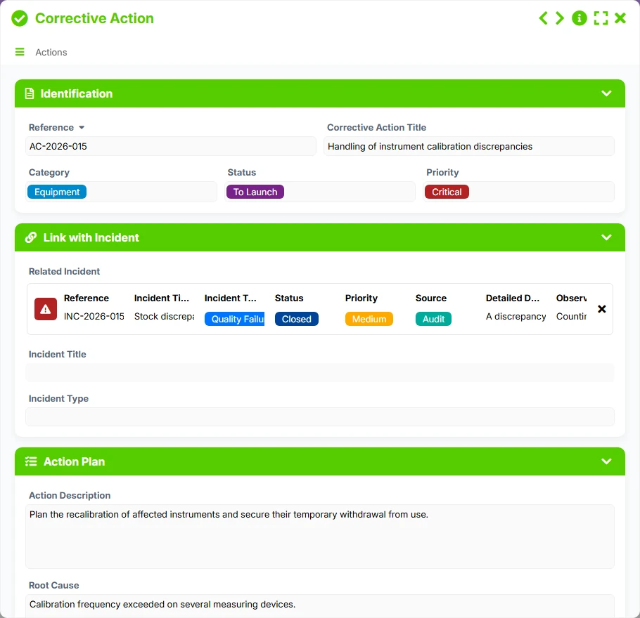 Incident tracking - form preview