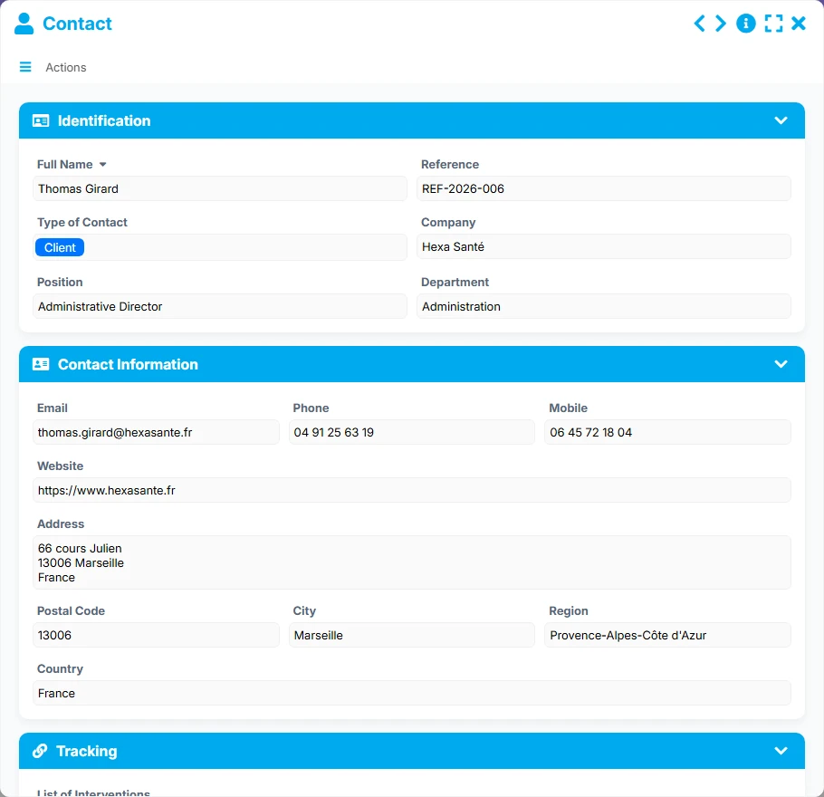 Intervention tracking - form 1