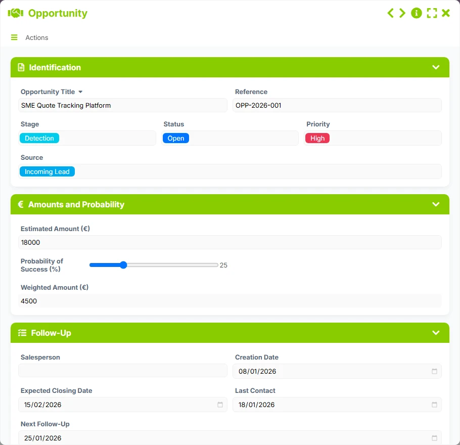 Lead tracking - form preview