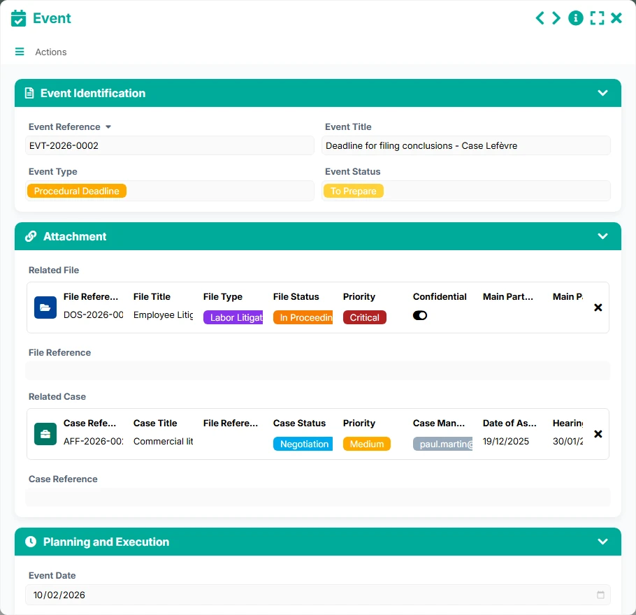 Litigation tracking - form 3