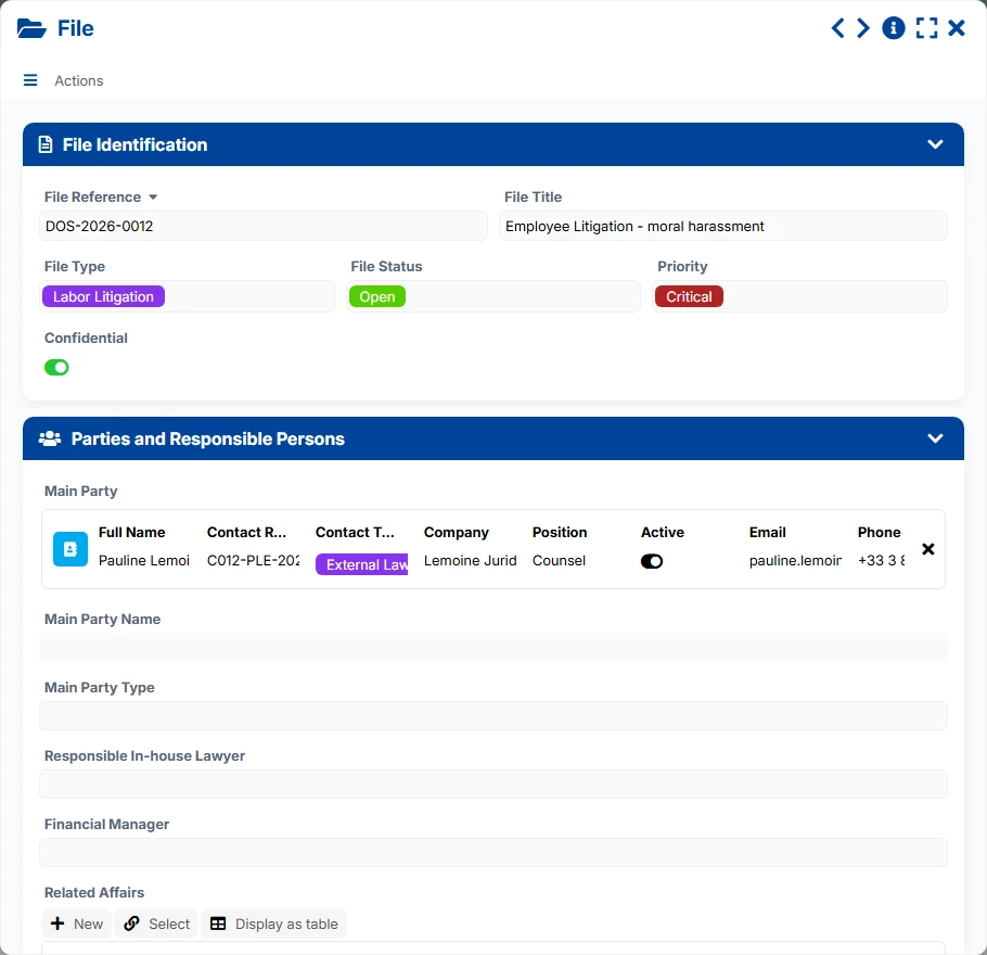 Litigation tracking - form 4