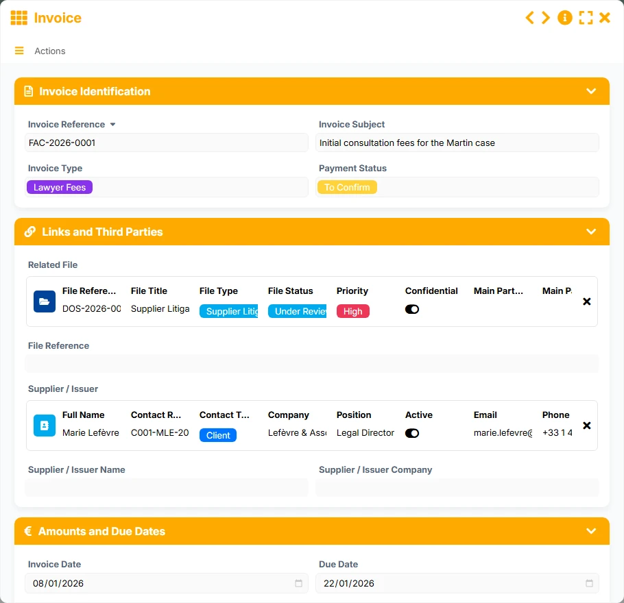 Litigation tracking - form 5