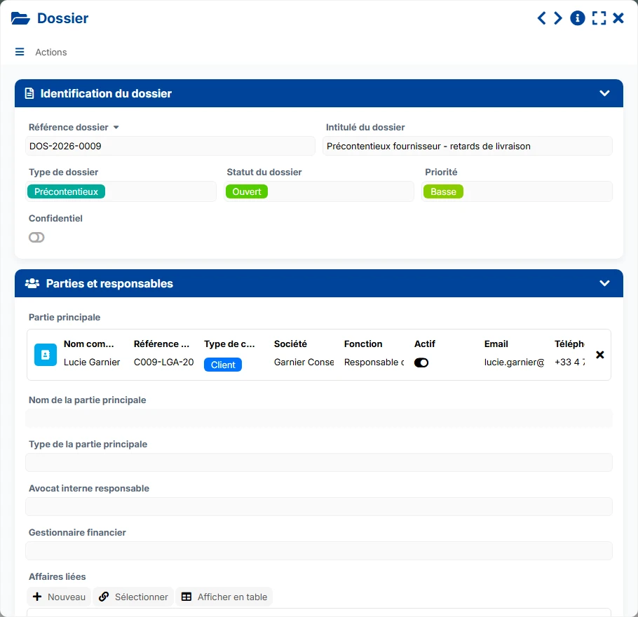 Suivi des contentieux - formulaire 3