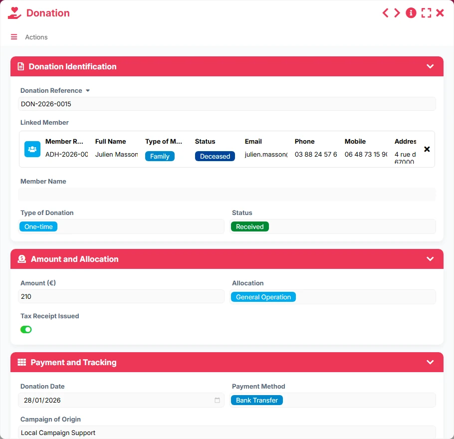 Member tracking - form preview