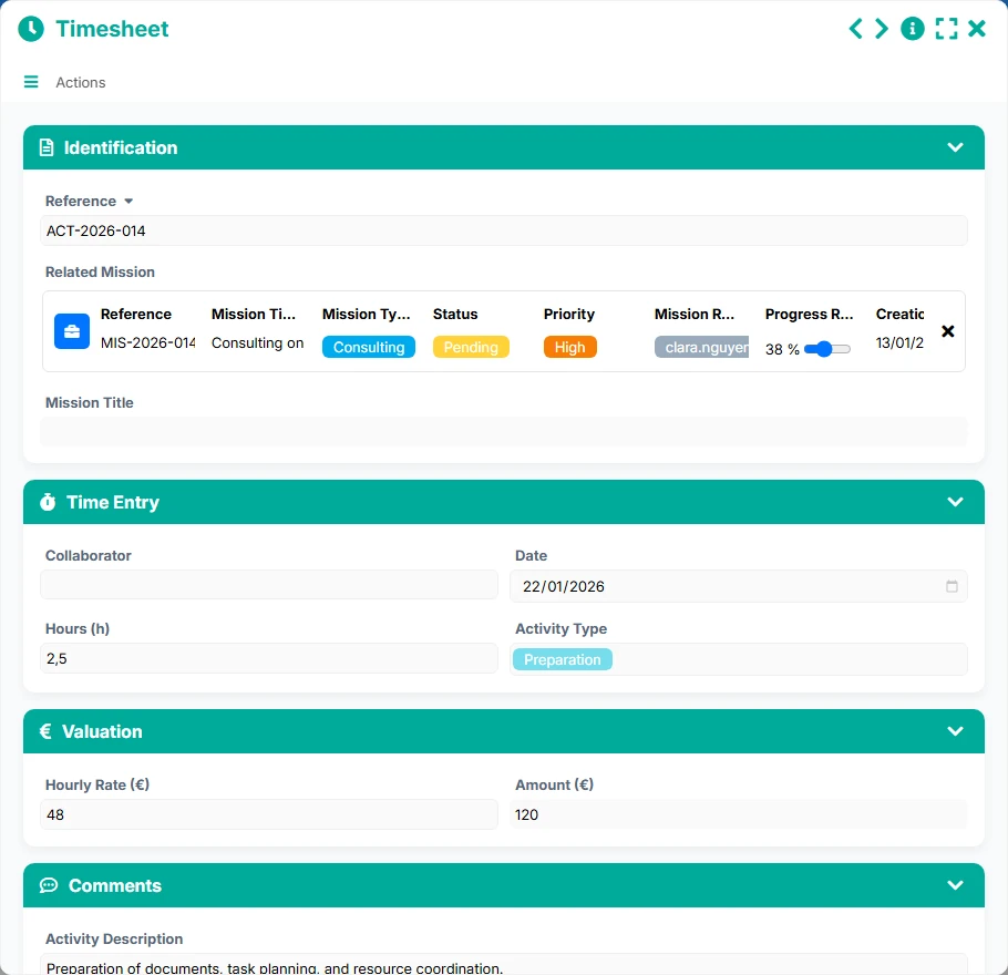 Mission tracking - form 4