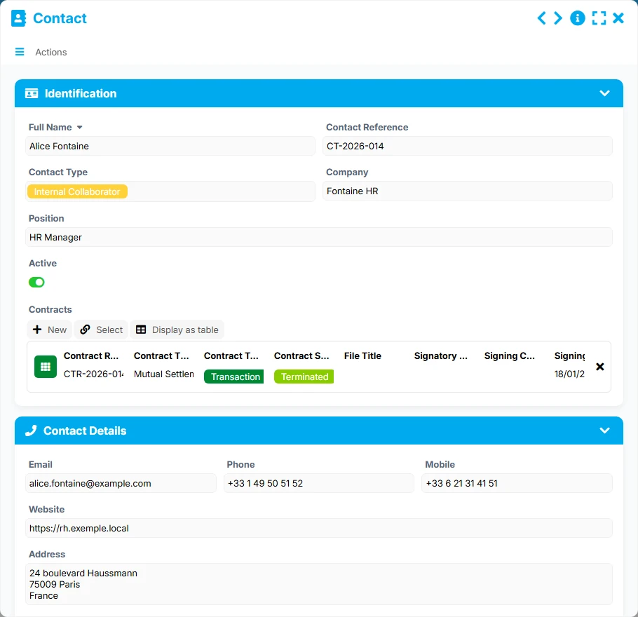 Negotiation Tracking - form preview