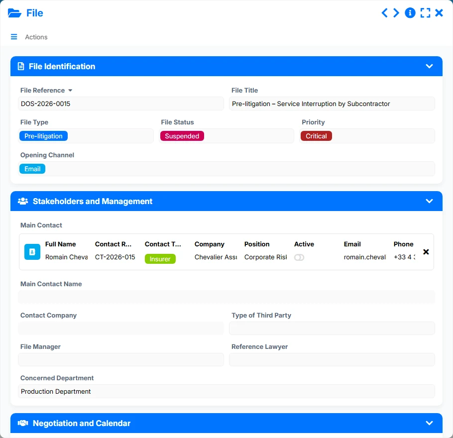 Negotiation Tracking - form 6