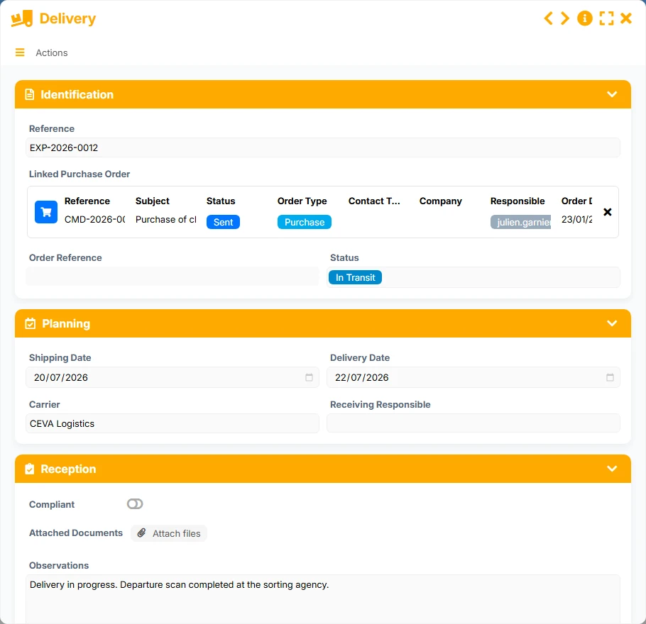 Order Tracking - form 2