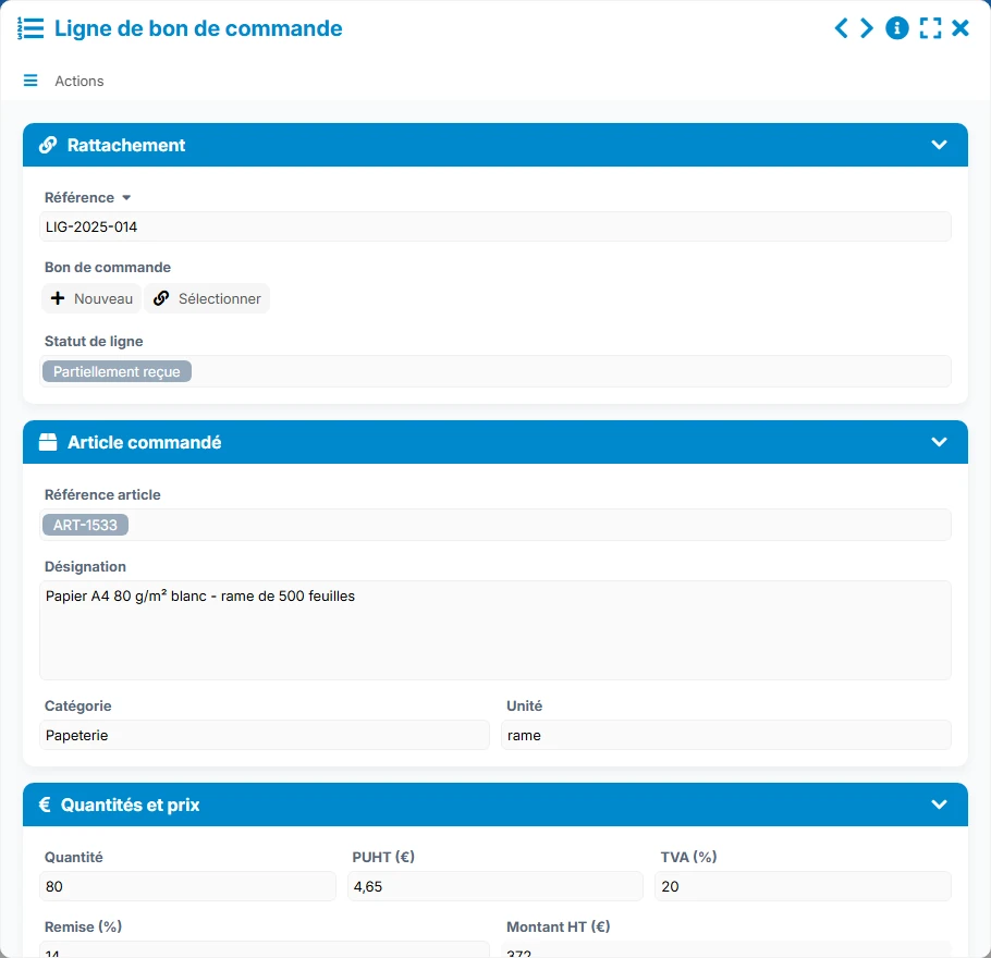 Suivi des commandes - formulaire 3