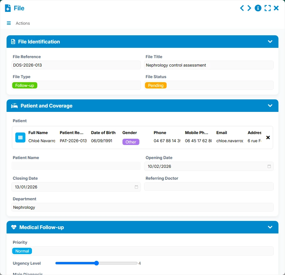 Patient Tracking - form preview