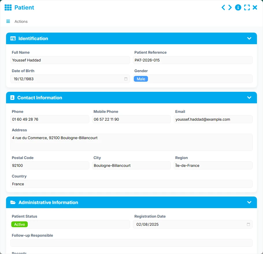 Patient tracking - form 3