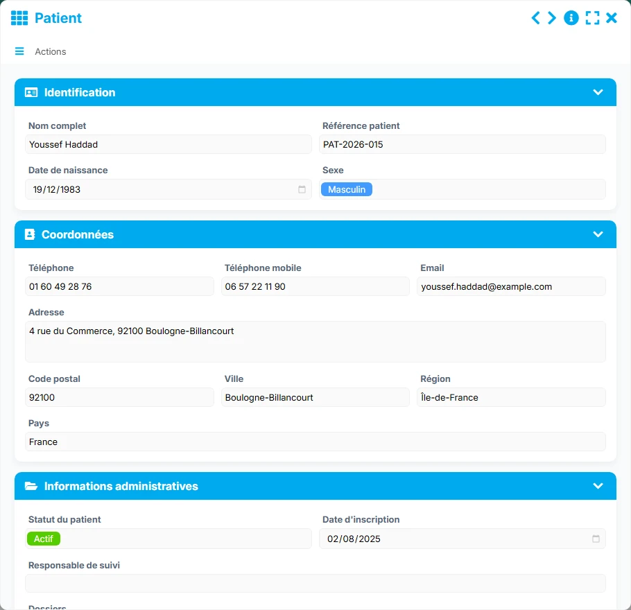 Suivi des patients - formulaire 3