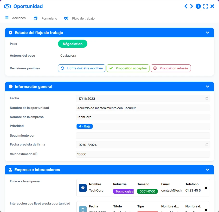 CRM de prospección - formulario 4