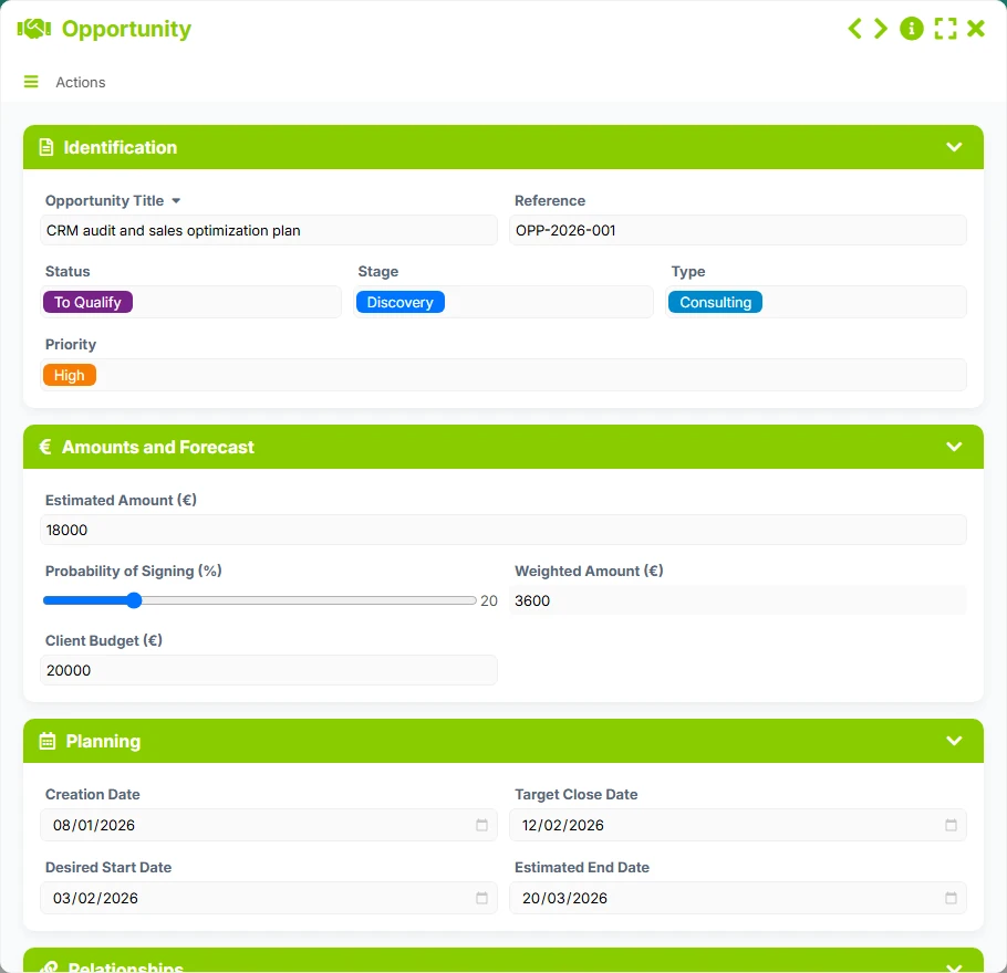 Prospect Tracking - form 3
