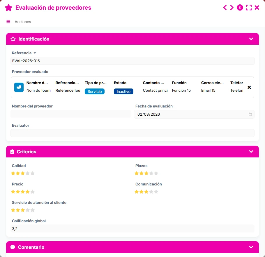 Seguimiento de compras - formulario 3