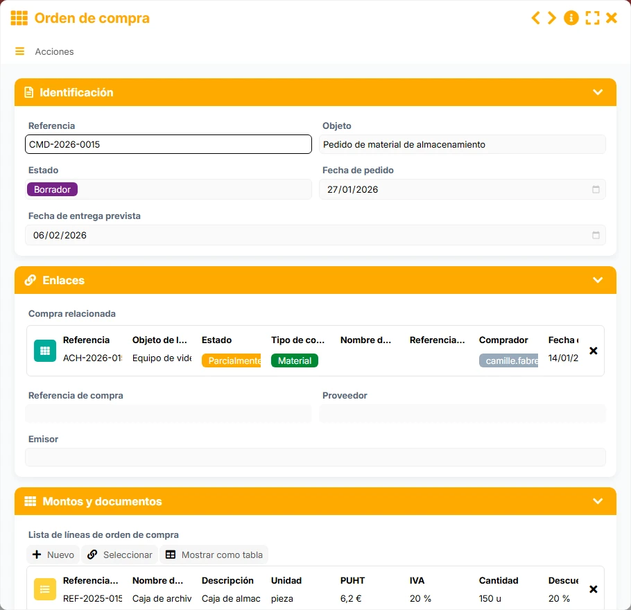 Seguimiento de compras - formulario 6