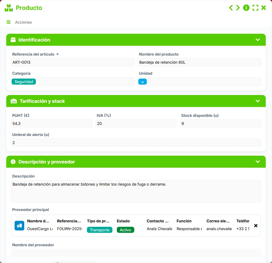 Seguimiento de compras - formulario 7