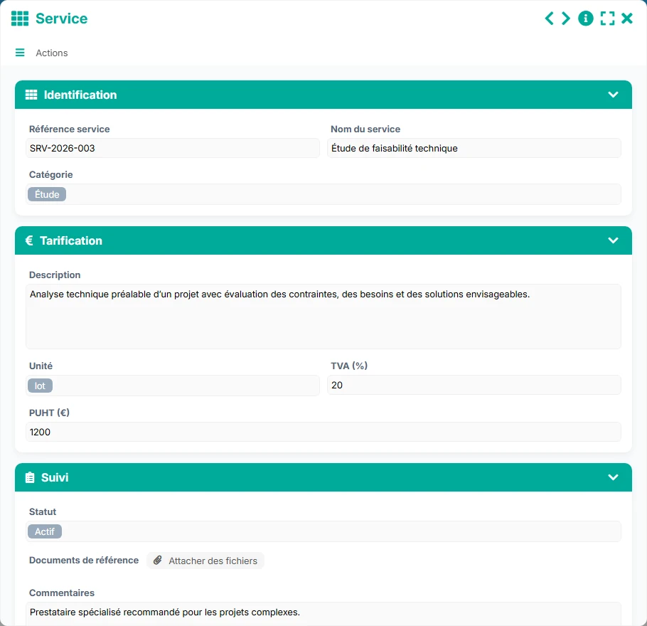 Suivi des achats - formulaire 7